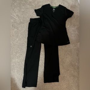 Healing Hands Black Scrubs set